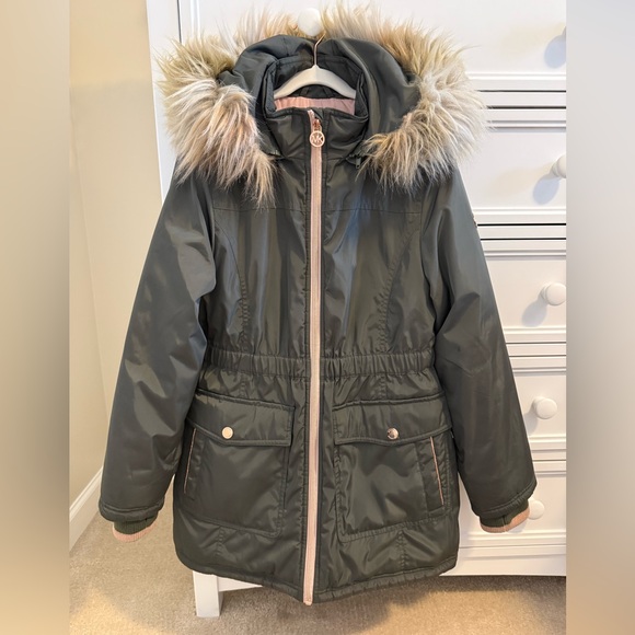 Michael Kors Girls Green/Rose Gold Jacket (14)
